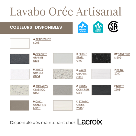 Colors lavabo orée artisanal