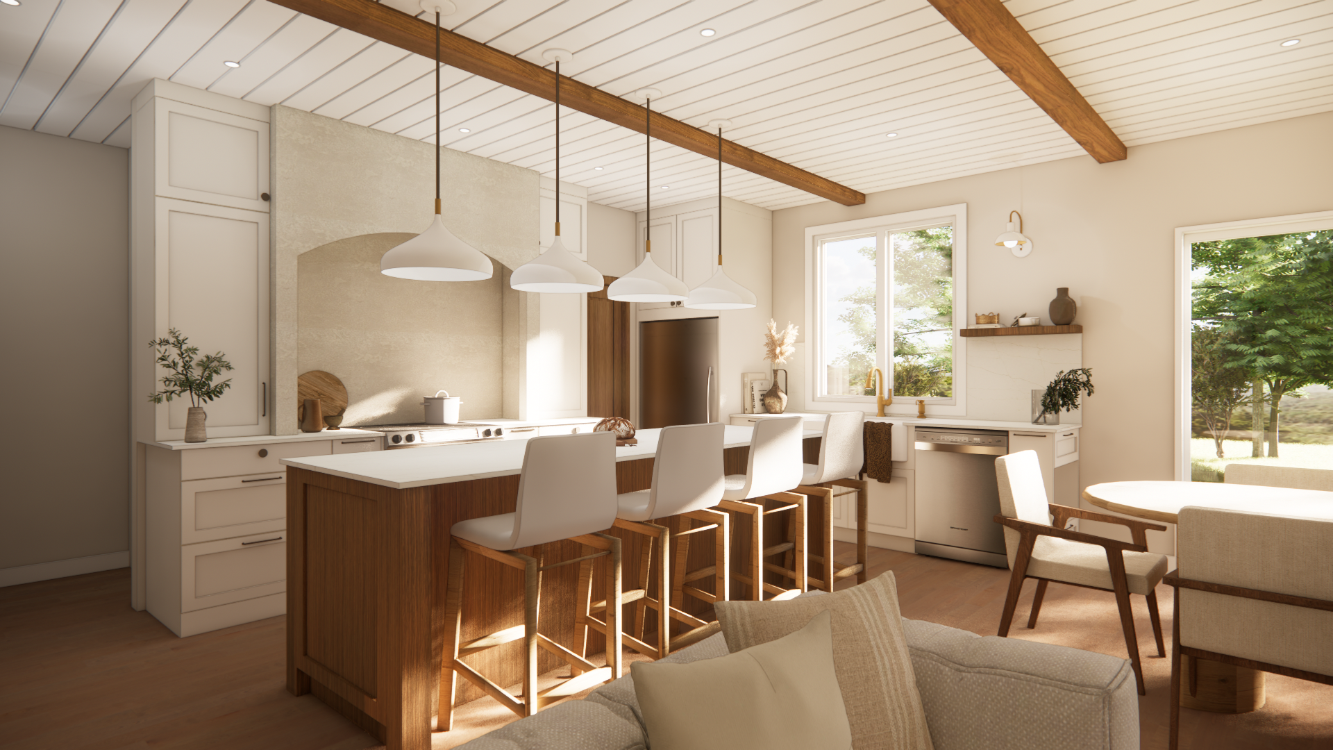 Tendance cuisine 2026-2027 hotte beton blanc